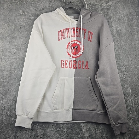 gameday couture Tops - Gameday Couture University Of Georgia Hoodie Womens' Size L White Gray Split